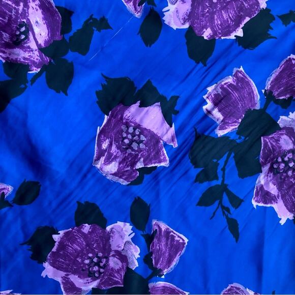 PAIGE Camisole Cowl Drape Neck Sleeveless Satin Floral Print Blue Purple M NWT - Picture 5 of 12